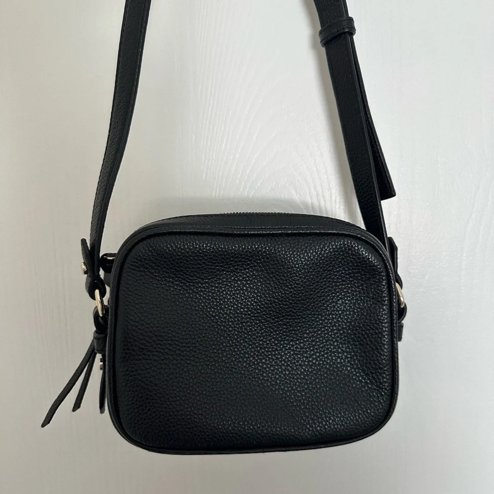 Black Leather Crossbody Bag - Picture 5 of 6